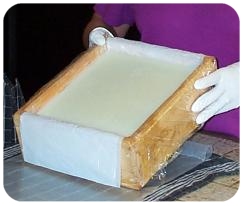 Soap ready to be removed from the mold